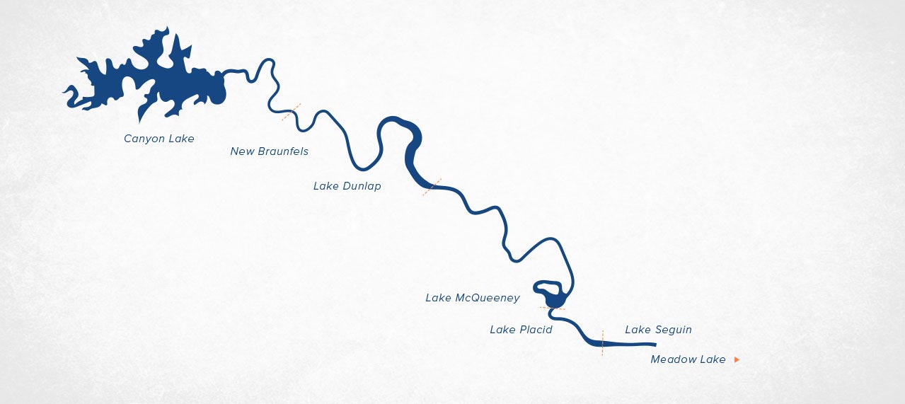 Central Texas Lake Map