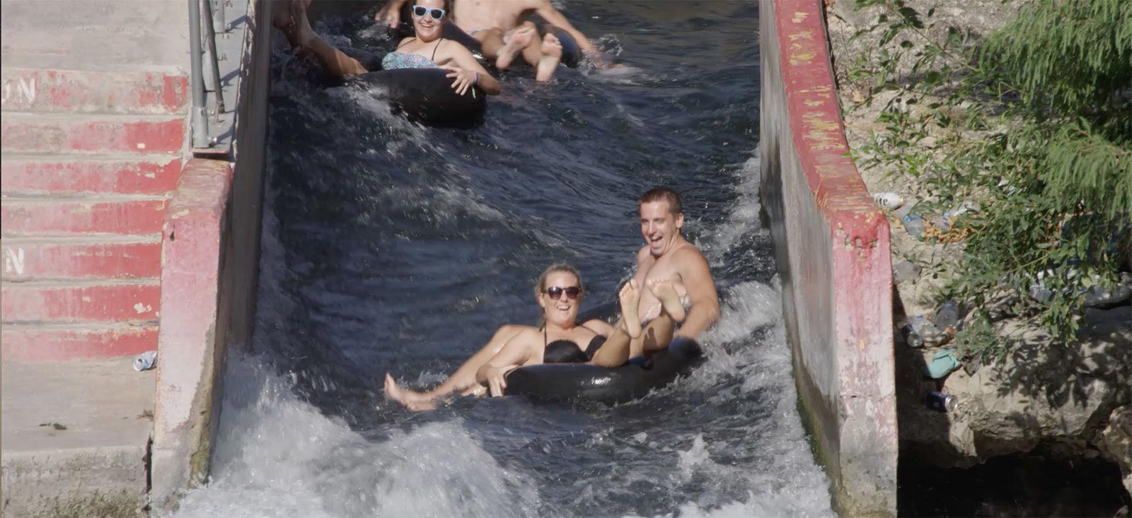 Waterfront condos on the Comal River